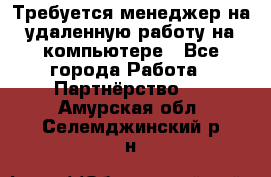 Требуется менеджер на удаленную работу на компьютере - Все города Работа » Партнёрство   . Амурская обл.,Селемджинский р-н